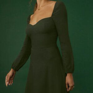 Reformation Petites Mochi Dress Fern Green - Size 0P
